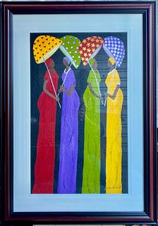 Jackie Haliburton - Original Acrylic -"Four Tall Women"