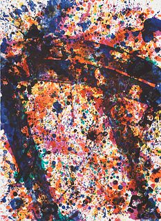 Francis, Sam Coral Poles. 1973. Farblithographie auf chamoisfarbenem BFK Rives. 92 x 67,3 cm (92 x 67,3 cm). Signiert und nummeriert. - Entlang des Sc