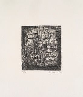 Schumacher, Emil Set aus zwei Arbeiten. (Abstrakte Komposition aus Poesie in Schwarz-Weiß). (1959). Je eine Aquatinta Radierung auf Velin. Blattgröße 