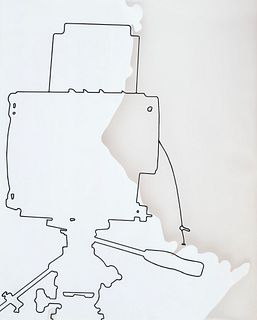 Castro, Lourdès o.T. Serigraphie in Weiß und Schwarz auf Transparentfolie. 53 x 41,5 cm (53,5 x 43,5 cm). Signiert und nummeriert. - Folie leicht gewe