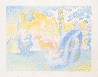 Cross, Henri Edmond Dans les Champs Elysées. 1898. Farblithographie auf Papier. 20 x 25,5 cm (26,8 x 33 cm). Im weißen Rand typographisch bezeichnet m