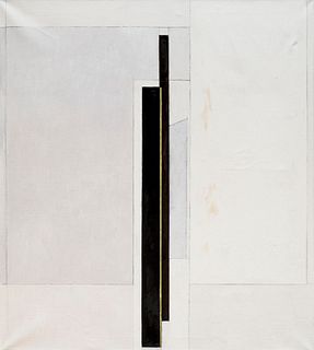Siepmann, Heinrich B 8. 1992. Öl auf Leinwand. 100 x 90 cm. Signiert und datiert. In Schattenfugenleiste freistehend gerahmt. Verso am Keilrahmen mit 
