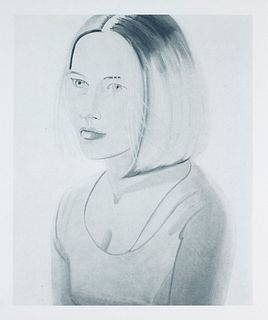 Katz, Alex Six female portraits. 2004. Portfolio aus 6 Heliogravuren nach Gemälden je auf gefaltetem Bogen Zerkall-Bütten. Portfoliomaß 40,5 x 30,3 cm