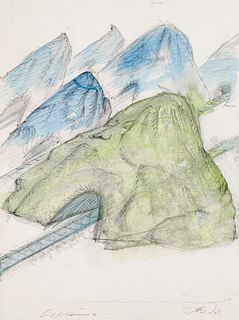 Wewerka, Stefan Urträume. 1971.  Aquarell und Graphit auf Karton. 32,5 x 23,8 cm. Signiert, bezeichnet und datiert. - Blattkante vertikal etwas unrege