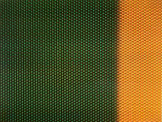 Rehberger, Tobias o.T. (Farbverlauf in Gelb-Orange-Grün, aus "The Missing Colours" - Video still). (1998). Farboffset auf leichtem Chromolux-Karton. 5