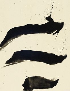 Motherwell, Robert Untitled (aus: Tres Poemas, 1988). Lithographie auf cremefarbenem aufgewalzten Japan auf starkem Vélin. 34,6 x 26,6 cm (54,6 x 45 c