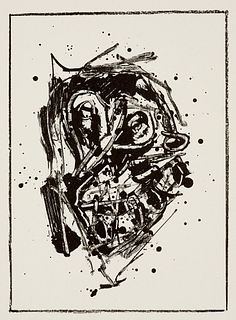 Saura, Antonio u. Vedova, Emilio Set aus 2 Graphiken. 1965. Je Zinklithographie auf Bütten. Blattmaße je 47 x 37 cm. Die Arbeit von Saura im Stein sig