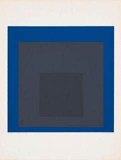 Albers, Josef Slate and Sky. 1964. Farbserigraphie auf Papier. 17,8 x 17,8 cm (27 x 20,8 cm). Signiert, datiert, bezeichnet und nummeriert. Lose liege