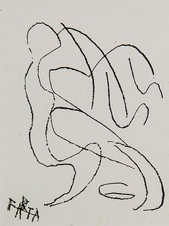 Farfa (d.i. Vittorio Osvaldo Tommasini) o.T. 1962. Radierung auf BFK Rives-Bütten. 14,5 x 11 cm (26 x 19 cm). Signiert und nummeriert sowie in der Pla
