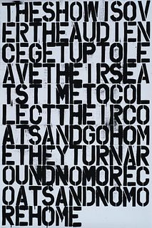 Wool, Christopher Untitled: The show is over. 2018. Offsetlithographie auf Papier nach dem Poster von 1993. 120 x 78,5 cm (120 x 78,5 cm). - In gutem 