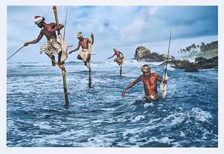 McCurry, Steve Fisherman. Welligama. South Coast, Sri Lanka. Späterer Abzug nach der Photographie von 1995. C-Print auf Photopapier. 15 x 15 cm. Verso