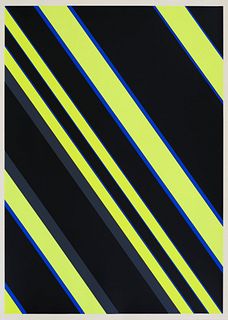 Fruhtrunk, Günter Grau Schwarz Gelb (Gelb Grau Schwarz). 1969. Farbserigraphie auf leichtem Karton. 70,2 x 49,9 cm (73 x 52,8 cm). Verso signiert, zwe