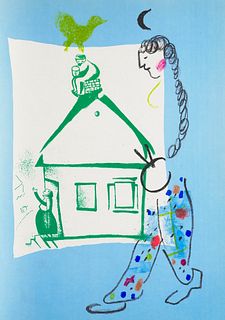 Chagall, Marc 29 Lithographien, inkl. 6 Umschlägen in: Chagall Lithographe I.-VI. 1922-1985. 6 Bände. Mit 21 Farb- und 8 S/W Lithographien. Je auf cha