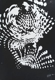 Piene, Otto o.T. (Nach einer Photographie aus "Lichtballet" von 1969). 1972. Serigraphie auf leichtem Karton. 98 x 67,5 cm (98 x 67,5 cm). Signiert un