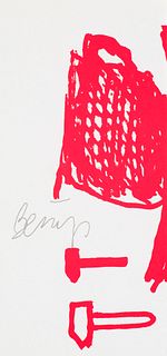 Beuys, Joseph 10 Serigraphien und 1 s/w Photographie in: "Herman Hendrik ter Balkt: Joseph Beuys". 1978. Mehrheitlich mit Farbserigraphien, je auf Pap