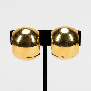 PAIR, TIFFANY & CO. 18K YELLOW GOLD DOME EARCLIPS