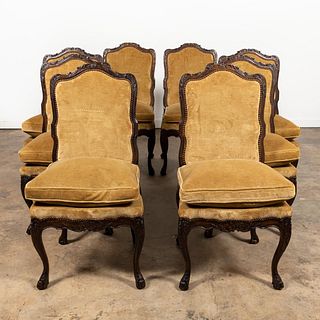 SET, 8 ITALIAN CARVED SIDE CHAIRS