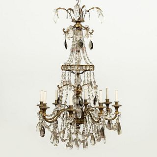 19TH C. BACCARAT-TYPE 8-LIGHT CRYSTAL CHANDELIER