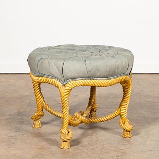 MANNER OF FOURNIER, GILTWOOD ROPE-TWIST STOOL