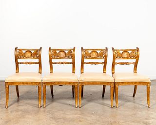FOUR MAITLAND SMITH REGENCY-STYLE GILDED CHAIRS