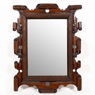 19TH C. CONTINENTAL CARVED BAROQUE-STYLE MIRROR