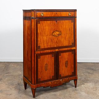 CONTINENTAL FALL FRONT SECRETARY, SHELL MARQUETRY