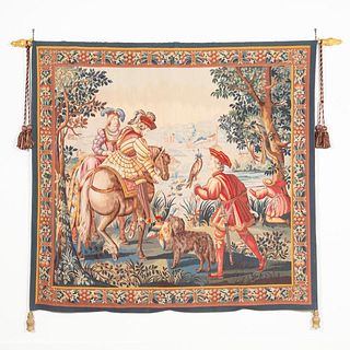 MEDIEVAL STYLE "FALCON" WOVEN WALL TAPESTRY