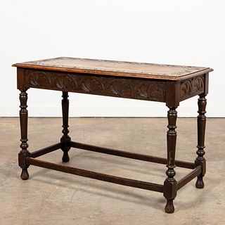 CONTINENTAL BAROQUE STYLE OAK CONSOLE TABLE