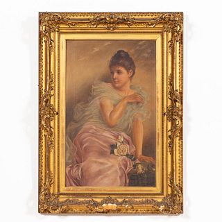 CONTINENTAL SCHOOL, PORTRAIT OF A LADY, FRAMED