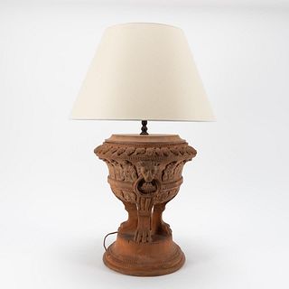 TERRACOTTA CLASSICAL URN FORM TABLE LAMP