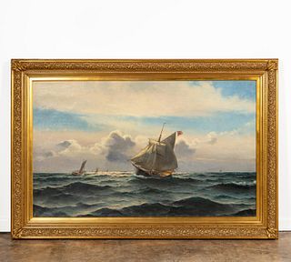 HOLGER LUBBERS, LARGE NAUTICAL OIL ON CANVAS