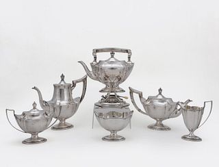 GORHAM "PLYMOUTH" STERLING SILVER TEA SERVICE, 6PC