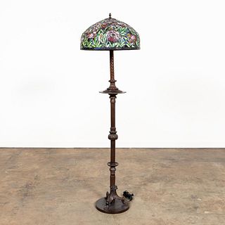 TIFFANY STUDIOS-STYLE STAINED GLASS FLOOR LAMP