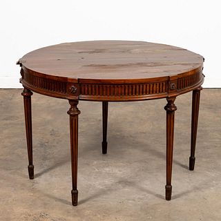 NEOCLASSICAL STYLE DEMILUNE FLIP TOP TABLE