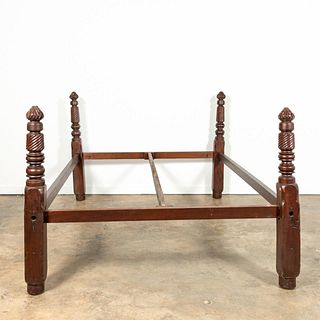 19TH C. ANGLO-DUTCH WEST INDIES TURNED POSTER BED