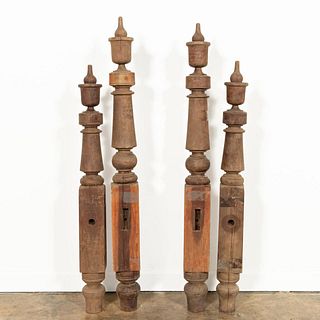 19TH C. ANGLO-DUTCH WEST INDIES MAHOGANY BED POSTS