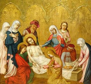 Lamentation Of Christ Antique Painting