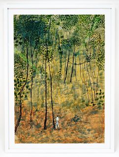 Geoffrey Holder Forest Landscape WC Painting