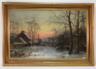 Jonathan Bradley Morse Winter Sunset Painting