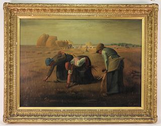 Louis Theodore Dube Hay Gatherers Painting