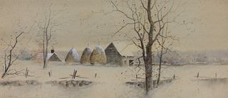 Samuel R. Chaffee Winter Farm Homestead Painting