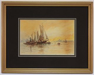 Reynolds Beal Maritime Landscape WC Painting