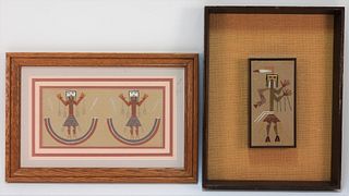 2PC Harry Begay & Fred Hayes Navajo Sand Paintings
