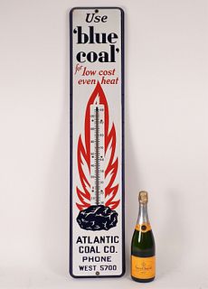 Blue Coal RI Advertising Thermometer Sign
