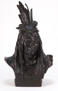 Theodore Baur Chief Crazy Horse Bronze Sculpture
