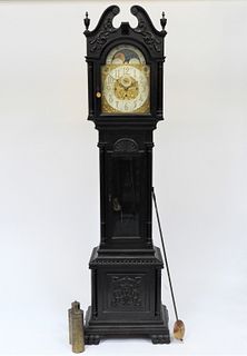 Flemish Moonface Dial Oak Grandfather Clock
