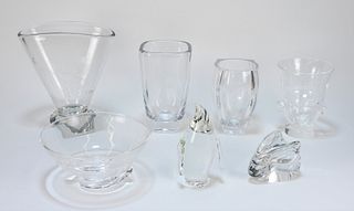 7PC Steuben Skruf & Orrefors Art Glass Collection