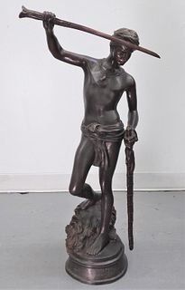 Aft Charles Valton Biblical Bronze Sculpture