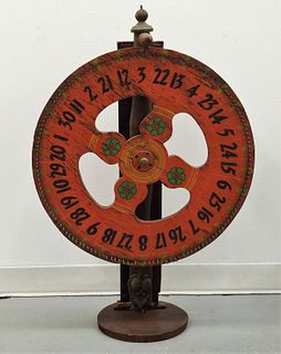19C American Folk Art Game Wheel