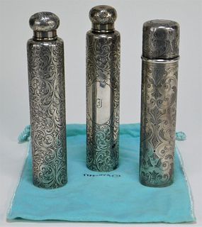 3PC Tiffany & Co. Sterling Silver Scent Bottles